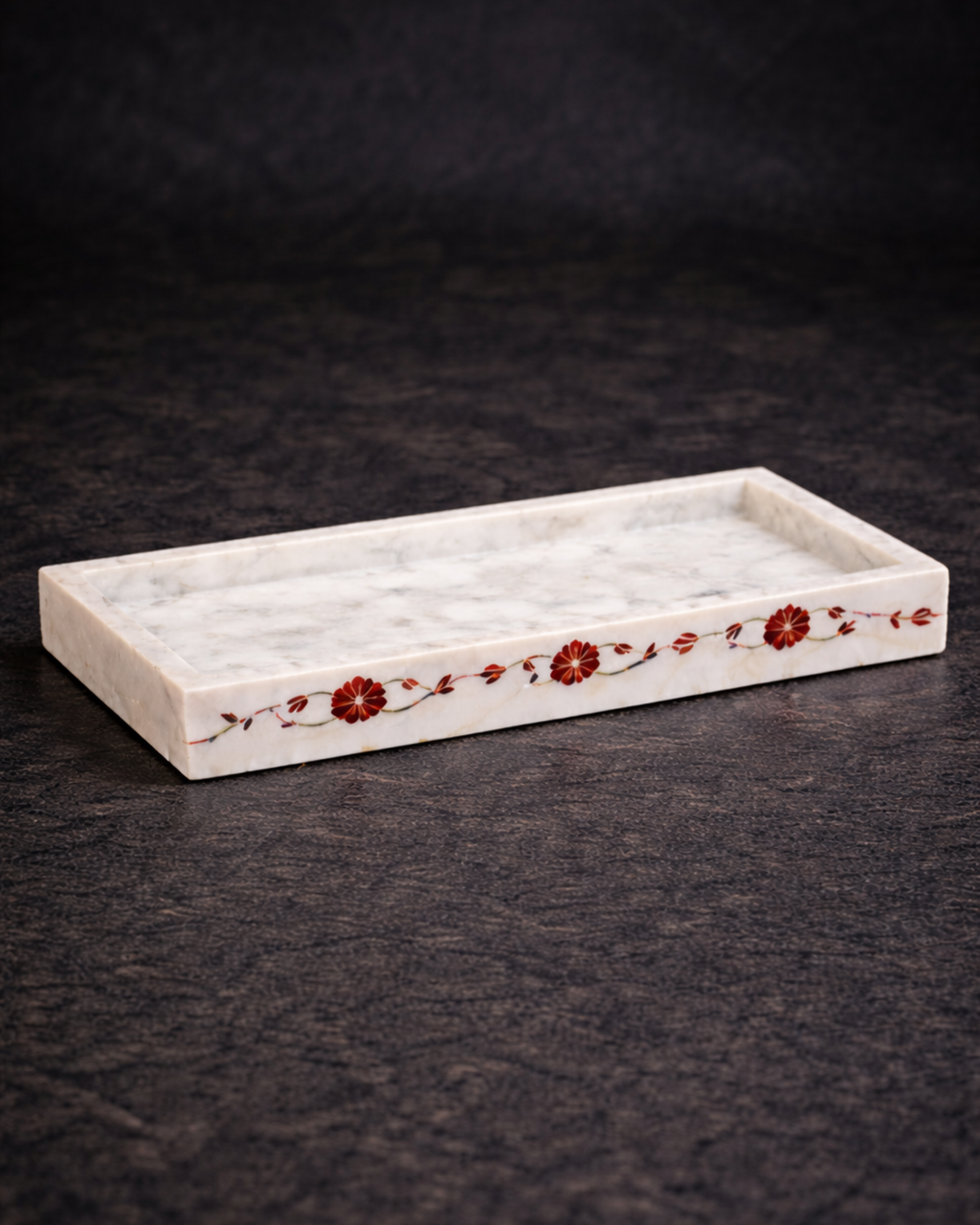 Elysia Marble Tray (Red Inlay)