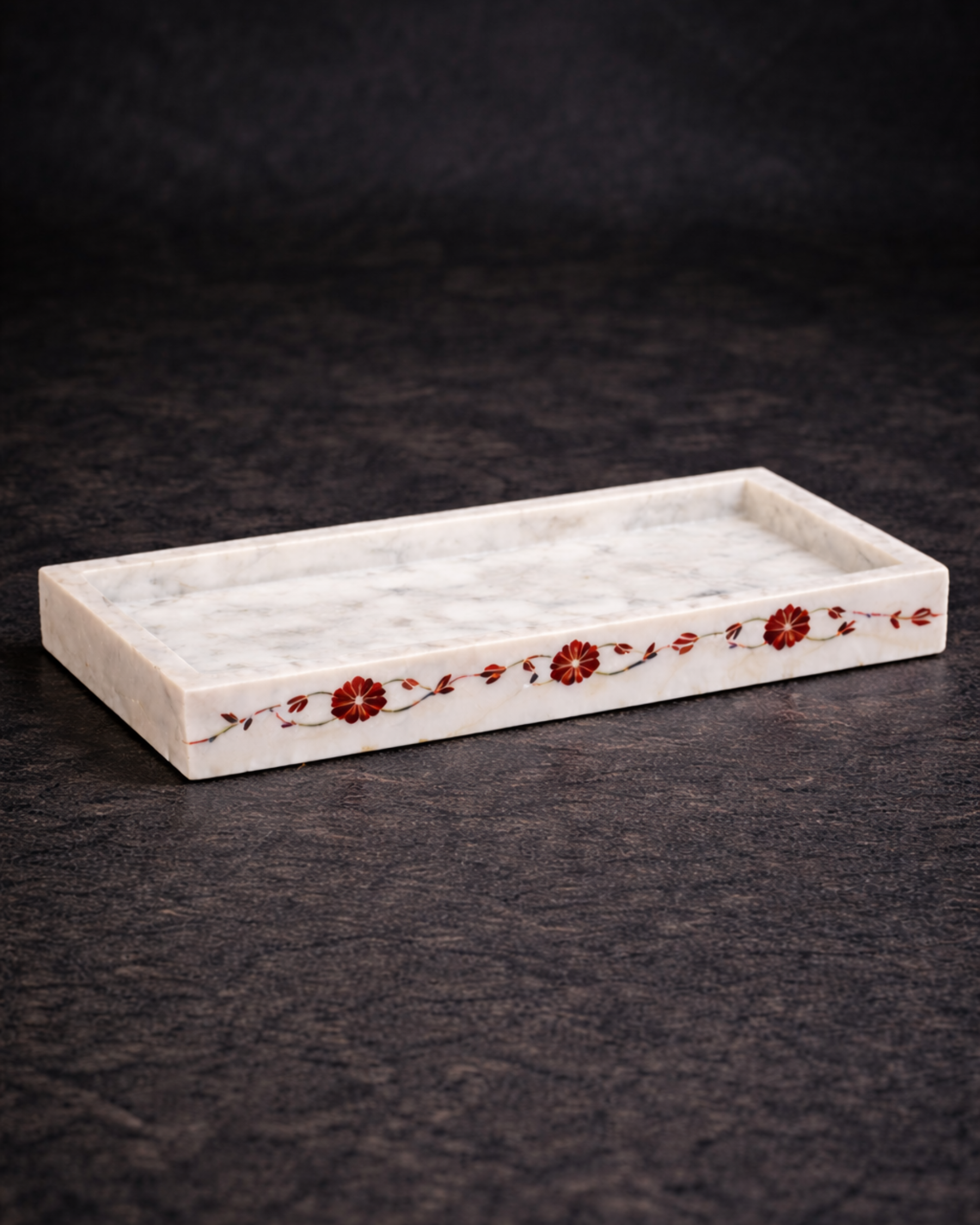 Elysia Marble Tray (Red Inlay)