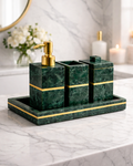 Aurelia Marble and Brass Bath Set (Green)